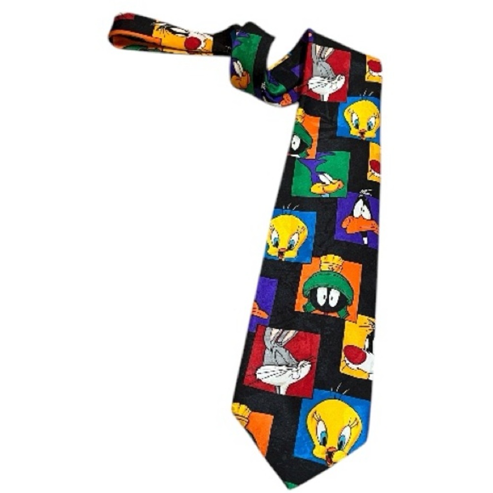 VINTAGE LOONEY TUNES MANIA NOVELTY CARTOON CHARACTERS PRINTED TIE MULTICOLORED